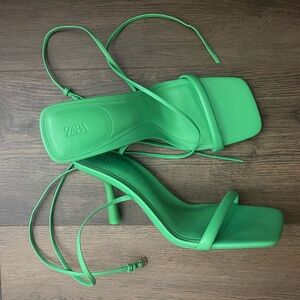 Zara Emerald Strappy Heels